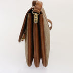 CELINE Macadam Canvas Shoulder Bag Beige  76996