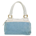 CELINE C Macadam Canvas Hand Bag Blue  76997