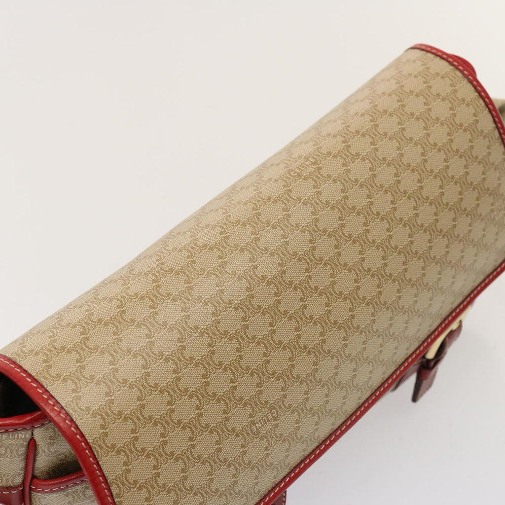 CELINE Macadam Canvas Shoulder Bag Beige  76998