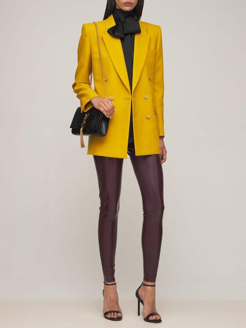 Saint Laurent SMALL KATE CROC EMBOSSED LEATHER BAG