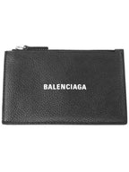 Balenciaga Logo Print Cash Card Wallet Black