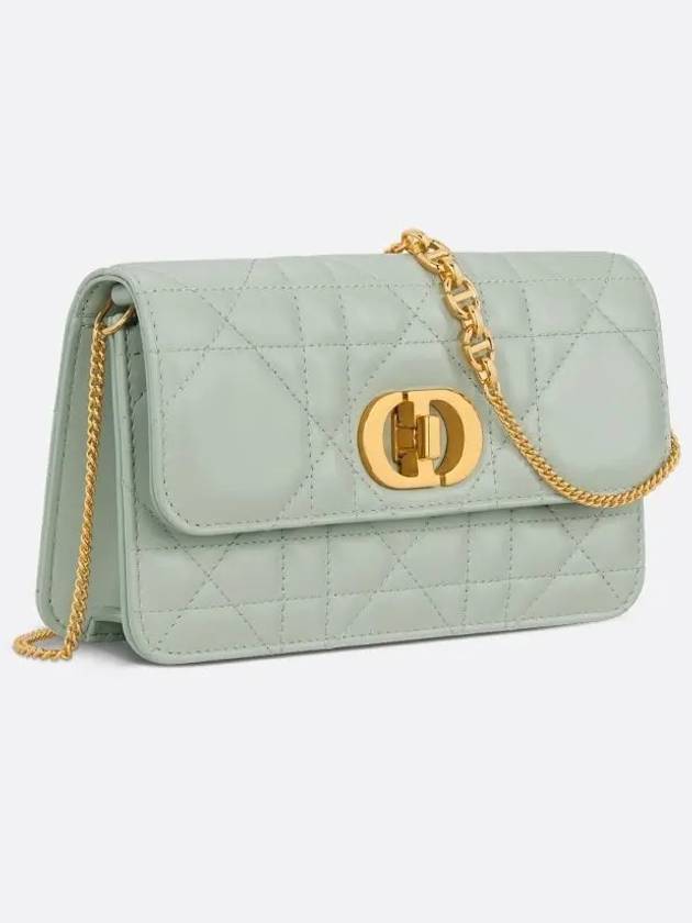 Miss Caro Chain Leather Shoulder Bag Pistachio Green Dior