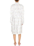 Balenciaga printed knee length long dress white