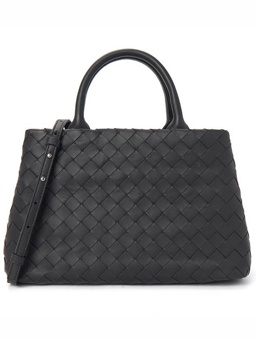 Bottega Veneta Intrecciato Leather Tote Bag Black