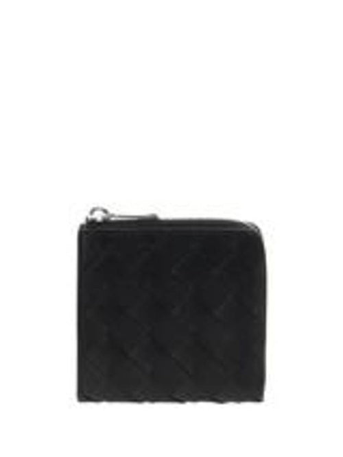 Bottega Veneta Intrecciato Square Zip Around Wallet Black