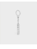CELINE Logo Cube Bag Charm Keyring Silver