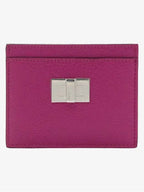 Fendi Peekaboo Selleria Leather Business Card Wallet Fuchsia Pink