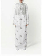 Burberry Burberry Ekd Crystal-Embellished Shirt In White, Brand Size 2 (US Size 0)
