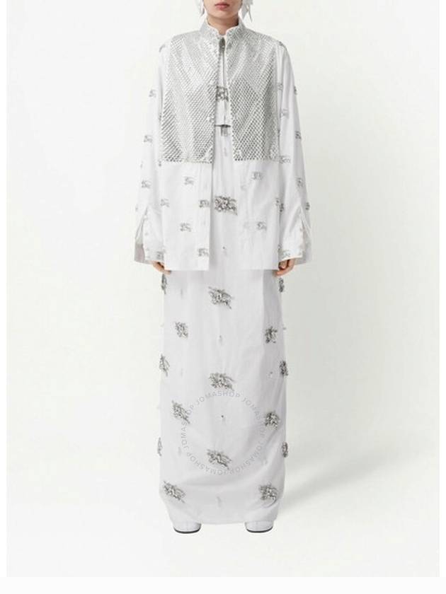 Burberry Burberry Ekd Crystal-Embellished Shirt In White, Brand Size 2 (US Size 0)