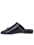 Burberry Black Leather Slippers Women