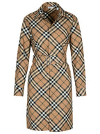 Burberry 'Check' Dress In Beige Wool Blend Women