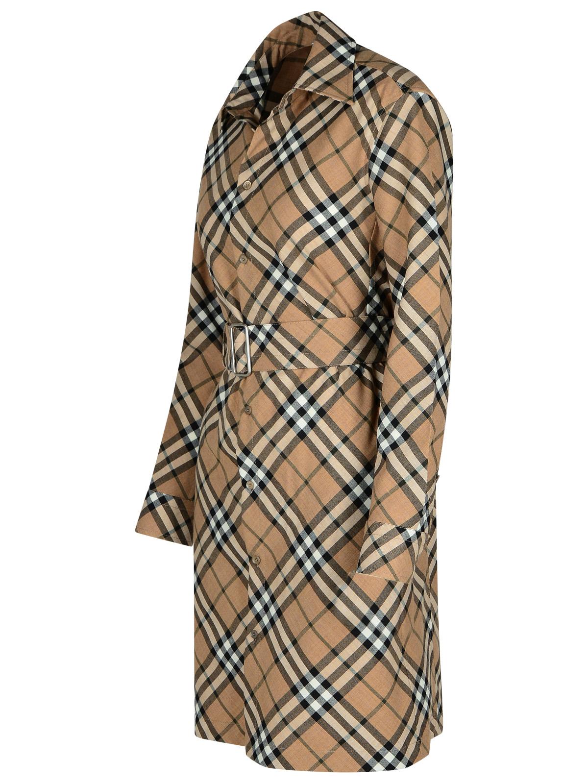 Burberry 'Check' Dress In Beige Wool Blend Women