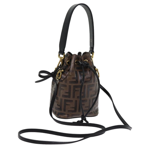 FENDI Zucca Canvas Mont Tresor Mini Shoulder Bag 2way Brown77005