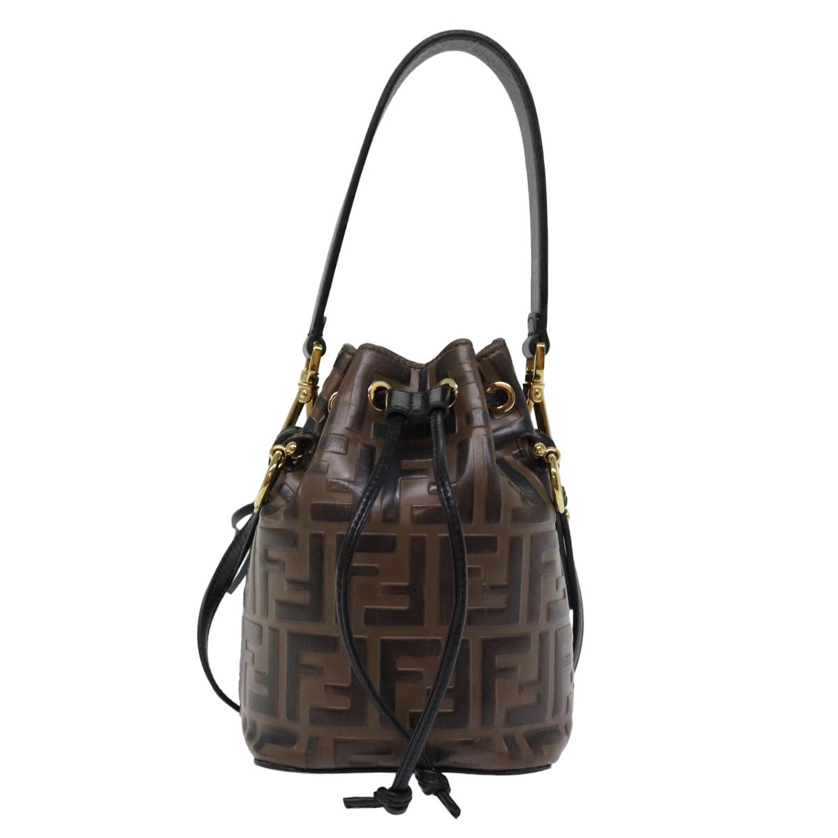 FENDI Zucca Canvas Mont Tresor Mini Shoulder Bag 2way Brown77005
