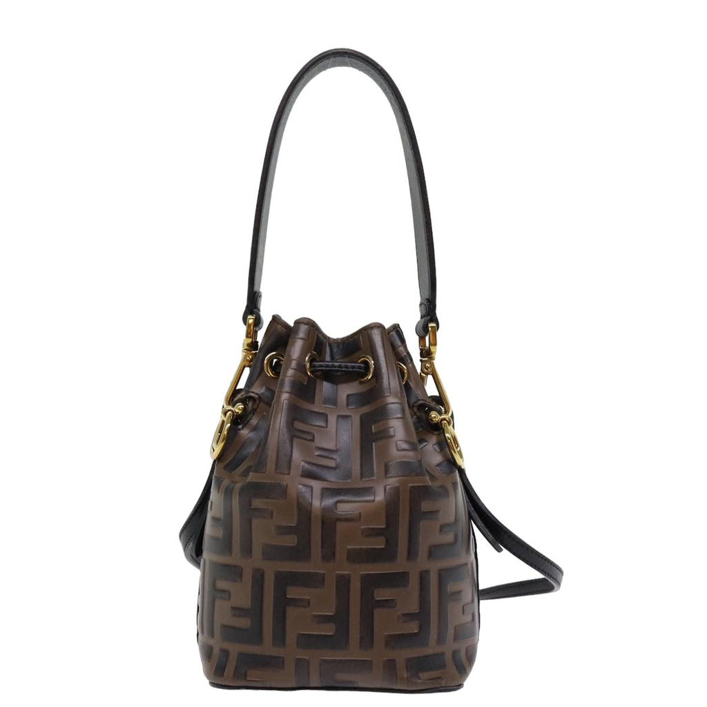 FENDI Zucca Canvas Mont Tresor Mini Shoulder Bag 2way Brown77005