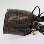 FENDI Zucca Canvas Mont Tresor Mini Shoulder Bag 2way Brown77005