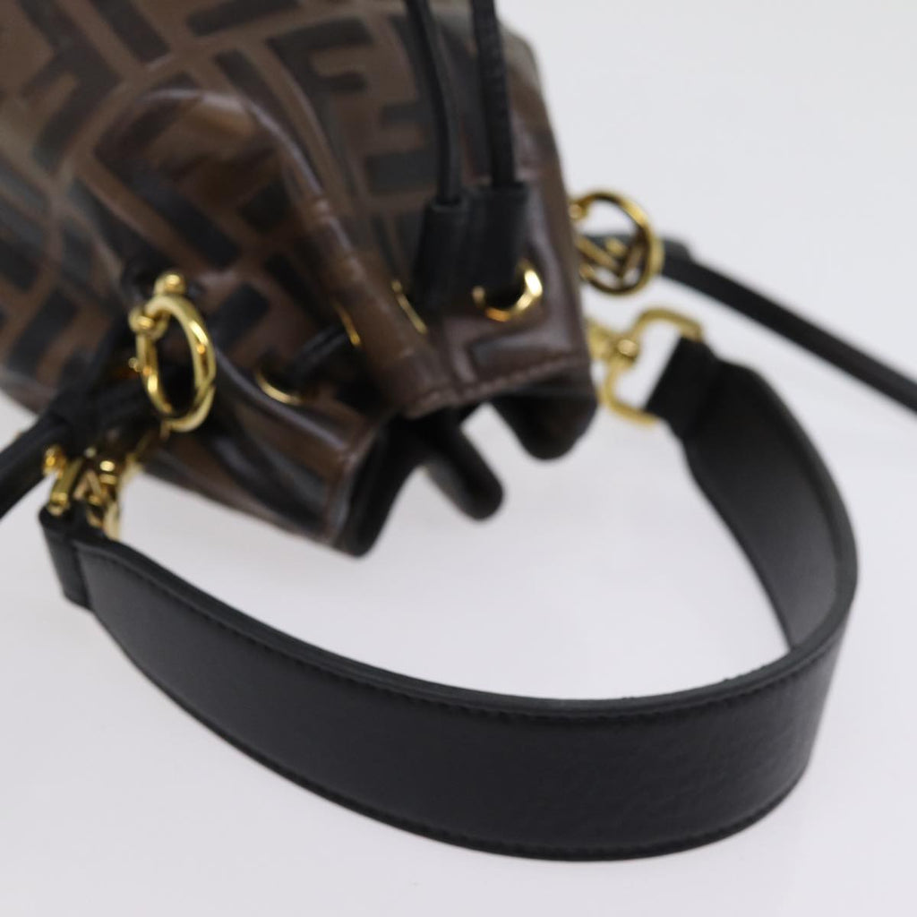 FENDI Zucca Canvas Mont Tresor Mini Shoulder Bag 2way Brown77005