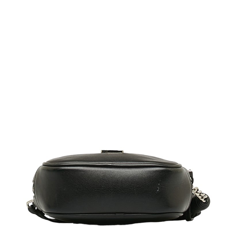 Saint Laurent Logo Blog Bag Fringe Tassel Sloping Shoulder Bag Black Leather  Saint Laurent