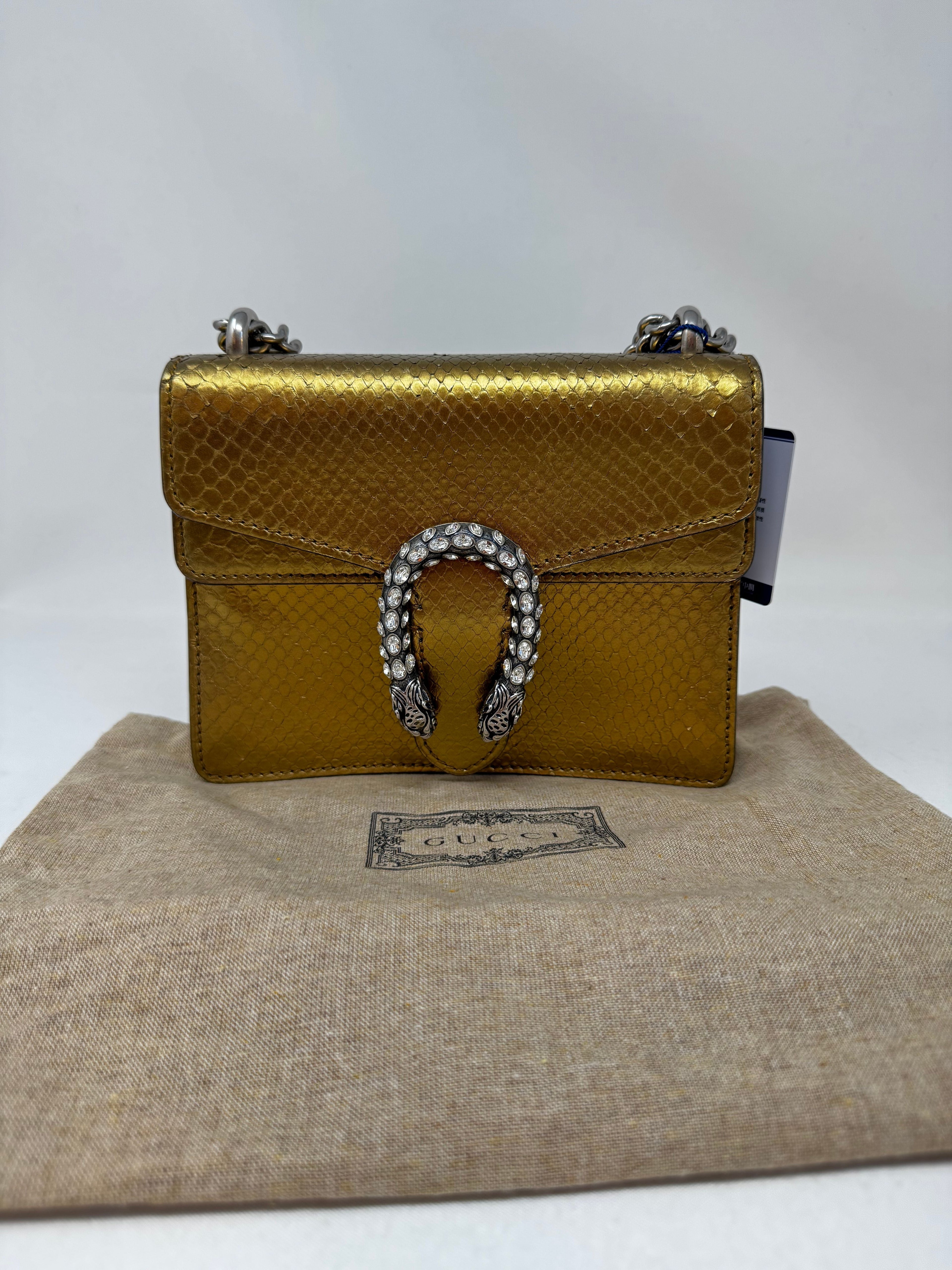 Gucci Python Mini Dionysus Bag - Gold Shoulder Bags, Handbags B20-61
