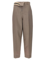 Fendi Mohair Wool Carrot Fit Straight Pants Grey