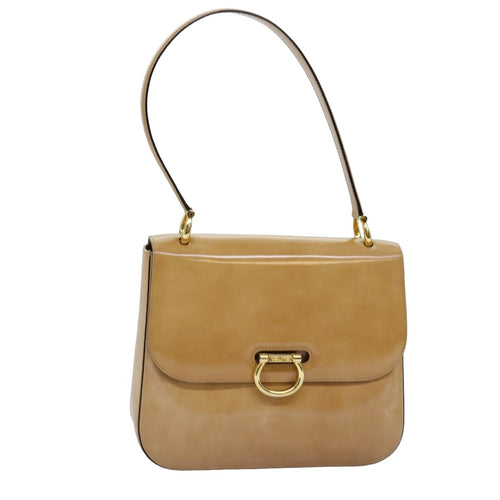CELINE Shoulder Bag Enamel Beige  77195