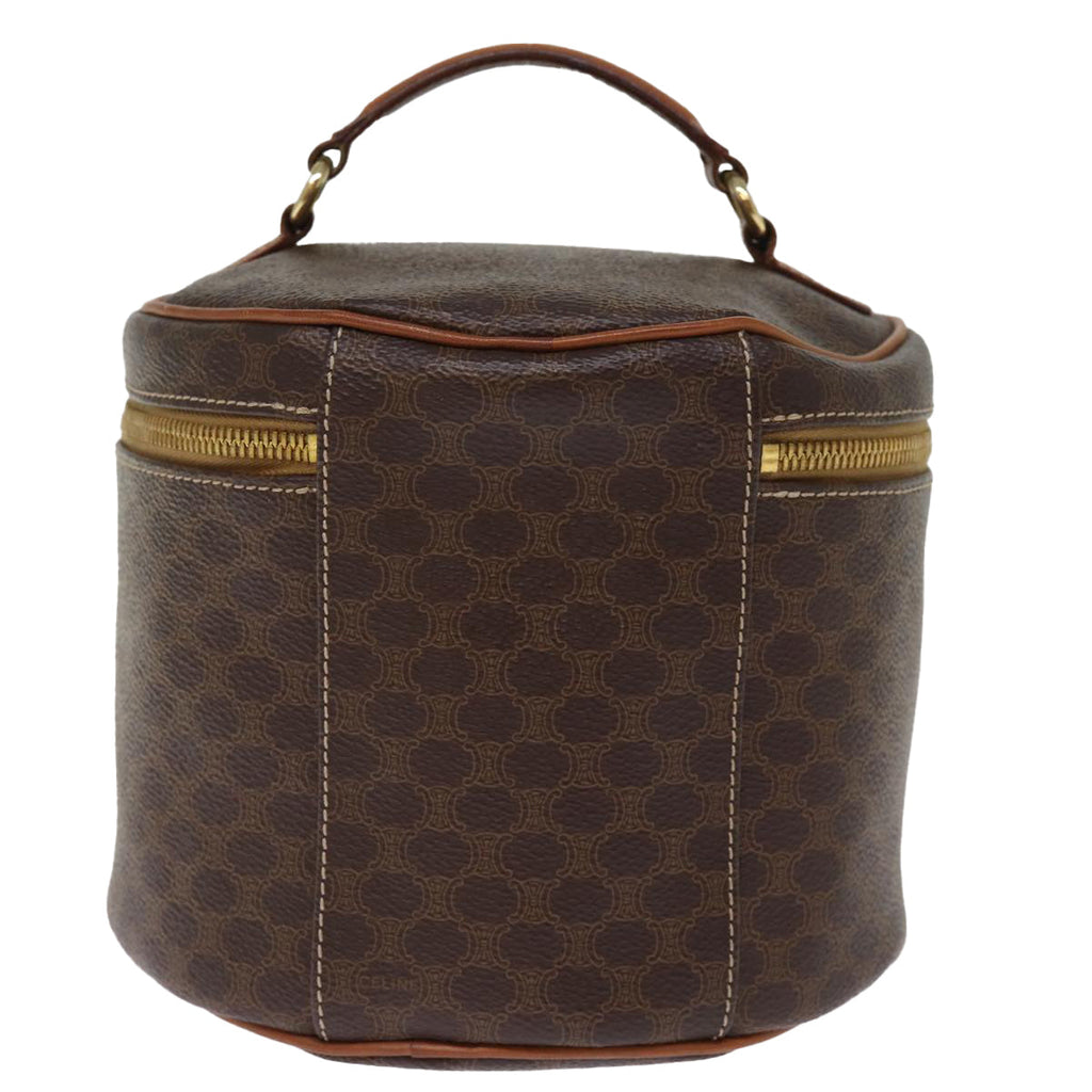 CELINE Macadam Canvas Vany Hand Bag PVC Brown  77198