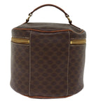 CELINE Macadam Canvas Vany Hand Bag PVC Brown  77198