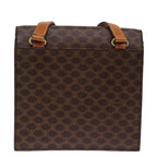 CELINE Macadam Canvas Shoulder Bag PVC Leather Brown Auth 77199