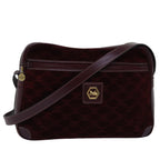 CELINE Macadam Canvas Shoulder Bag Bordeaux  77323