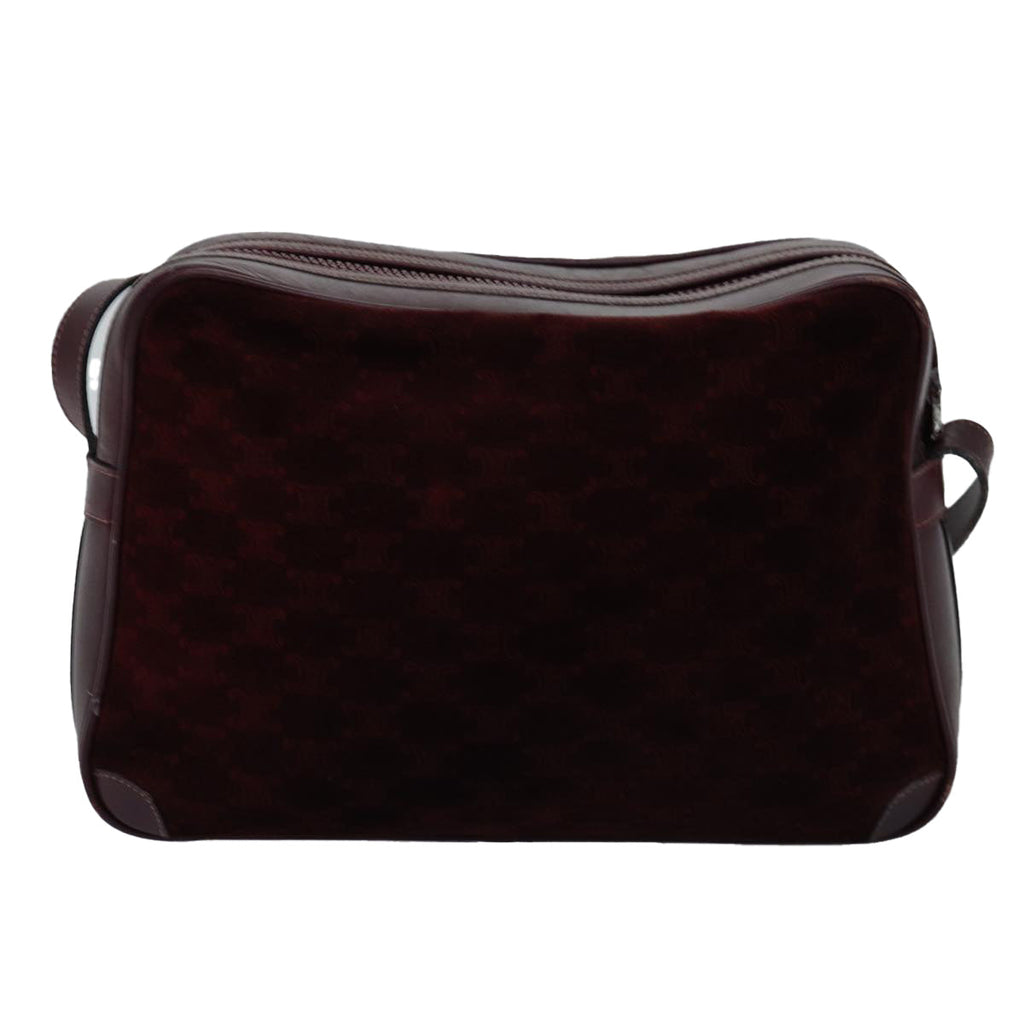 CELINE Macadam Canvas Shoulder Bag Bordeaux  77323