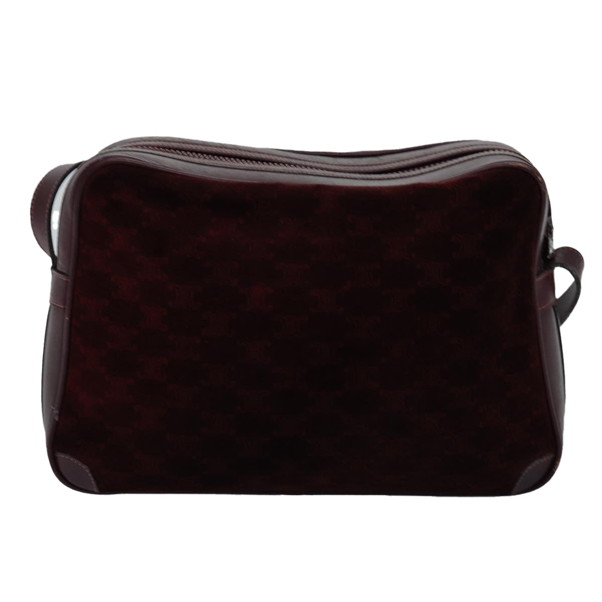 CELINE Macadam Canvas Shoulder Bag Bordeaux  77323