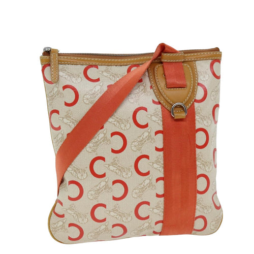 CELINE C Macadam Canvas Shoulder Bag Orange  77327