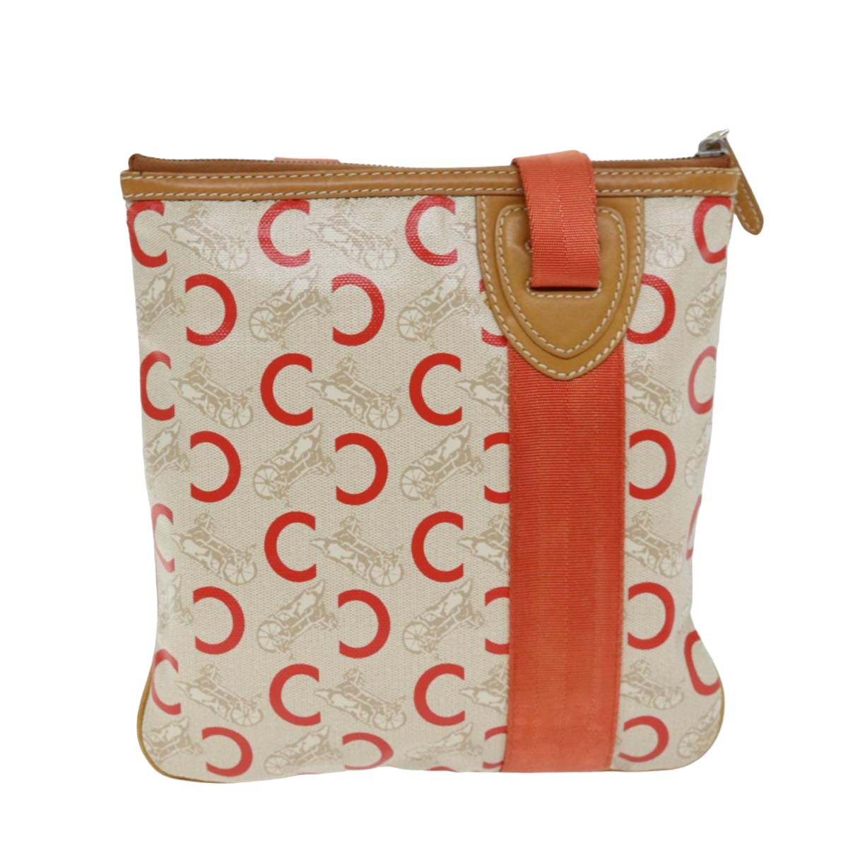 CELINE C Macadam Canvas Shoulder Bag Orange  77327