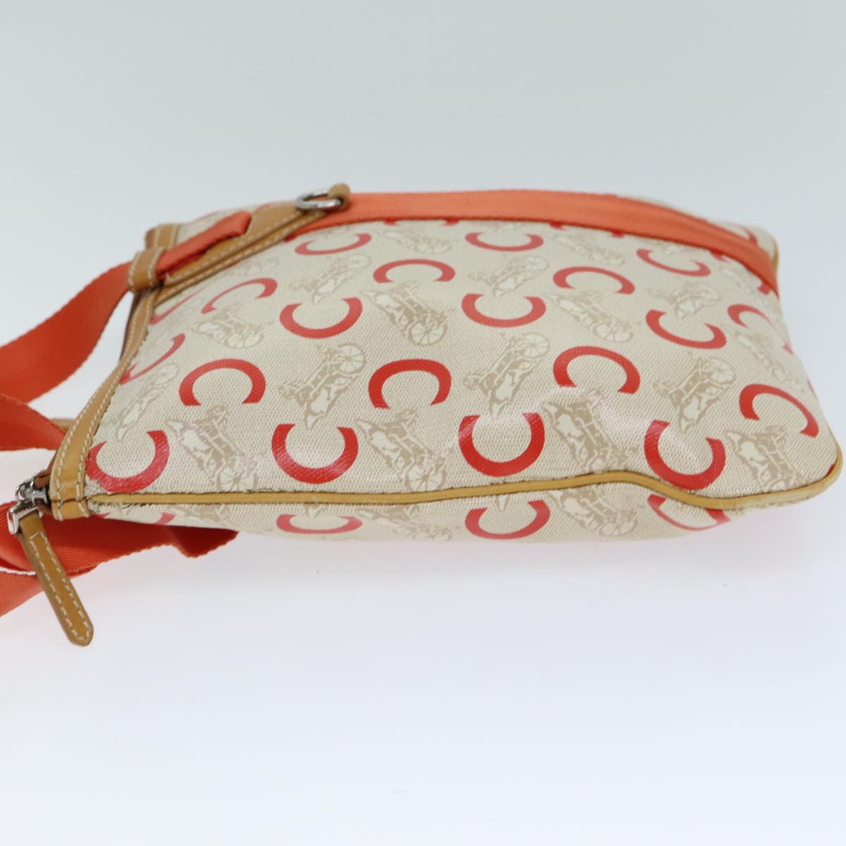 CELINE C Macadam Canvas Shoulder Bag Orange  77327