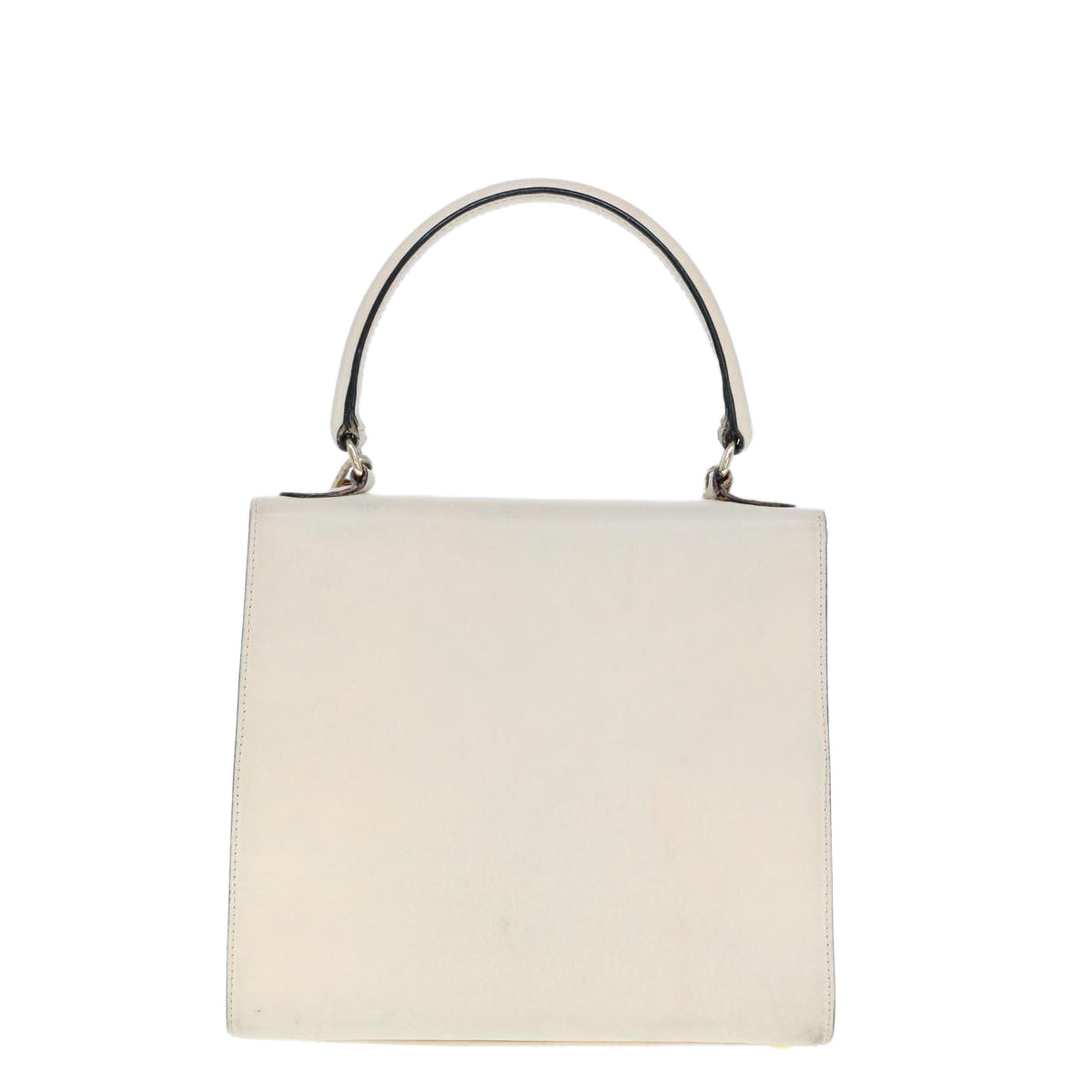 CELINE Hand Bag Leather 2way Beige Auth 77329