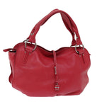 CELINE Hand Bag Leather Red  77381