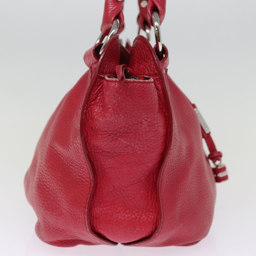 CELINE Hand Bag Leather Red  77381