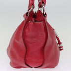 CELINE Hand Bag Leather Red  77381
