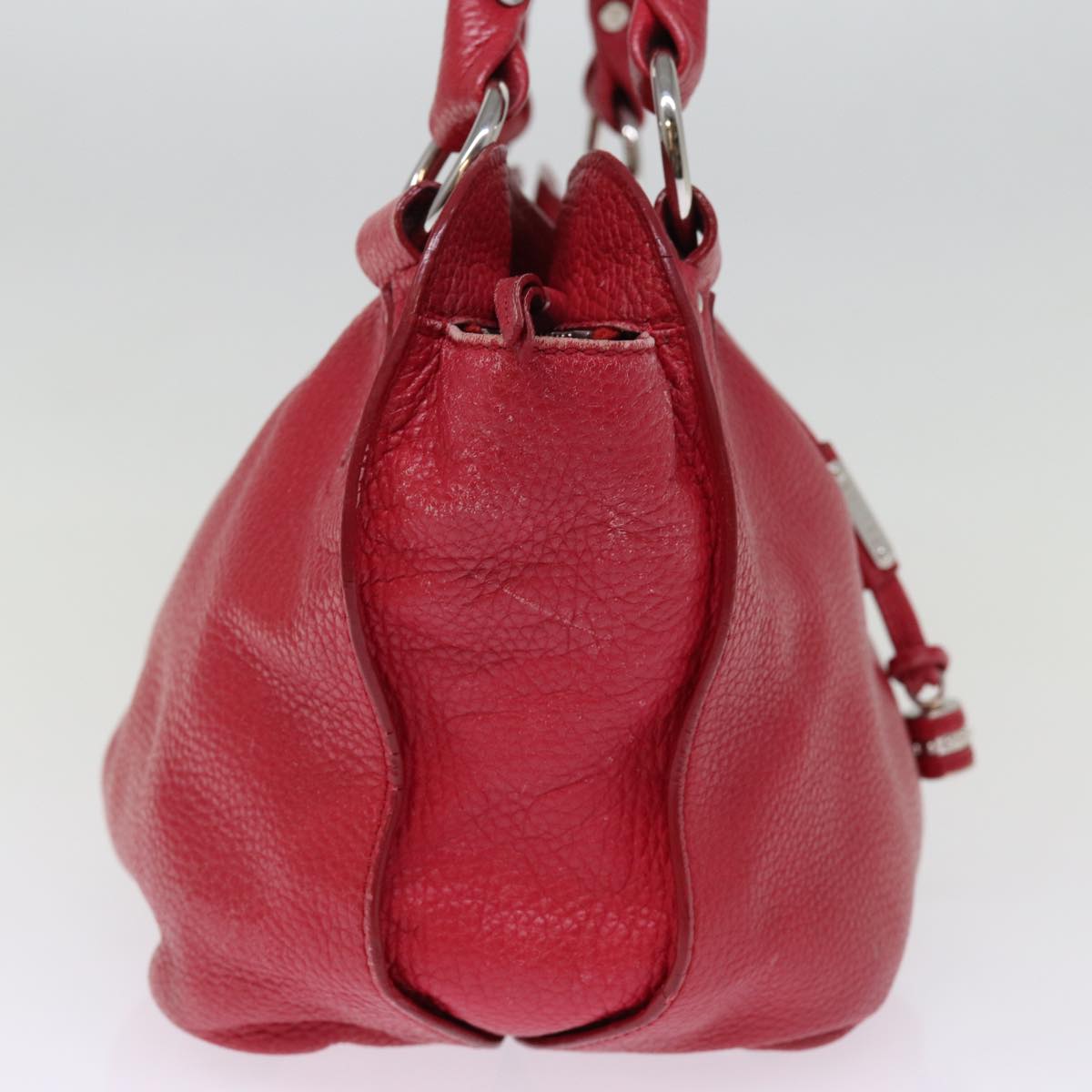 CELINE Hand Bag Leather Red  77381