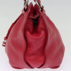 CELINE Hand Bag Leather Red  77381