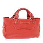 CELINE Hand Bag Leather Red  77382