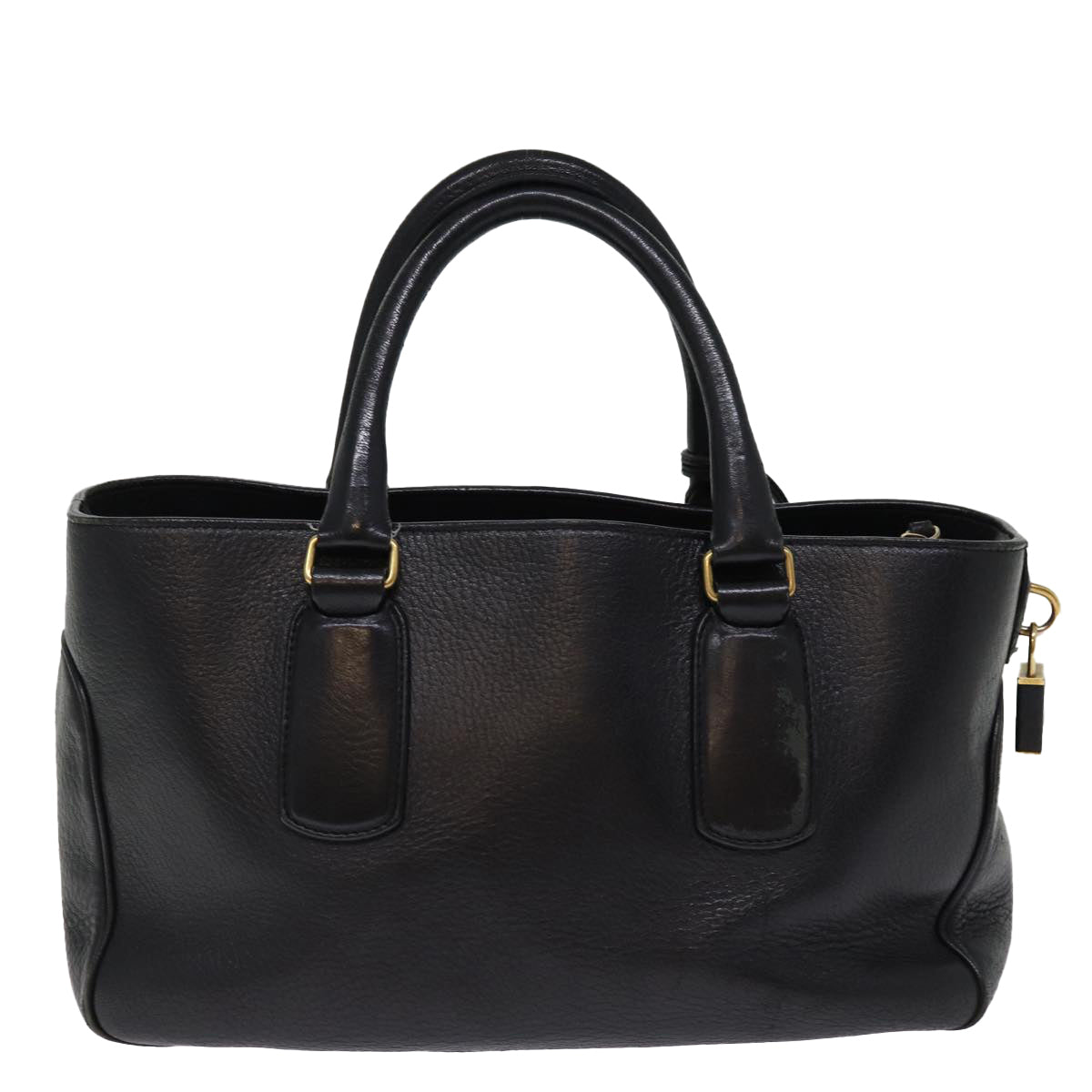 CELINE Hand Bag Leather Black  77383