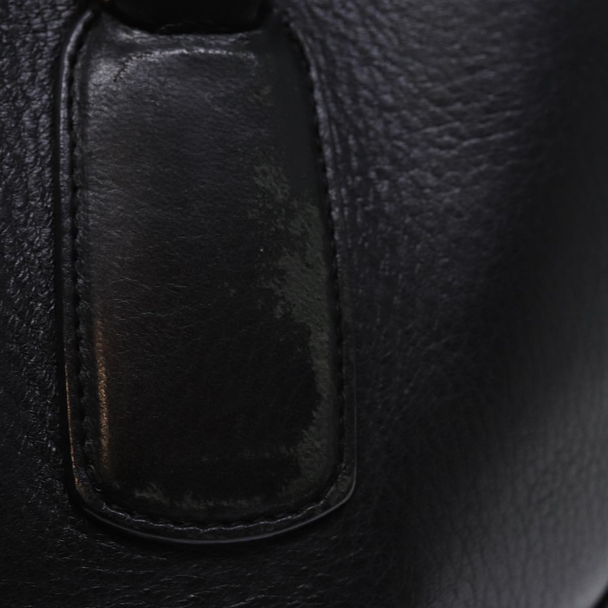 CELINE Hand Bag Leather Black  77383
