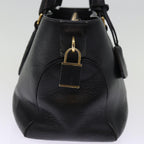 CELINE Hand Bag Leather Black  77383