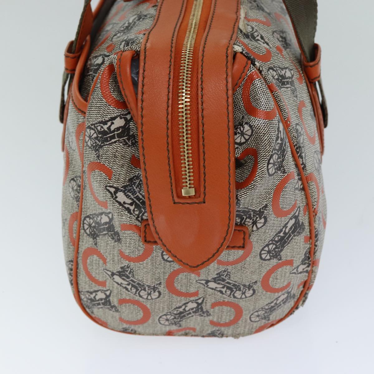 CELINE C Macadam Canvas Hand Bag Orange  77384