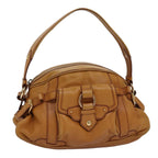 CELINE Shoulder Bag Leather Brown  77389