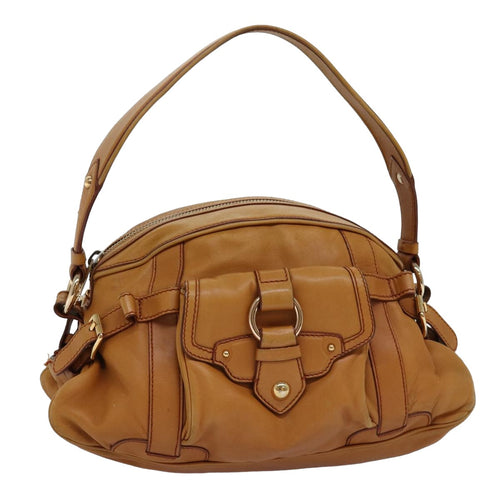CELINE Shoulder Bag Leather Brown  77389