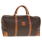 CELINE Macadam Canvas Boston Bag PVC Leather Brown  77390