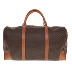 CELINE Macadam Canvas Boston Bag PVC Leather Brown  77390