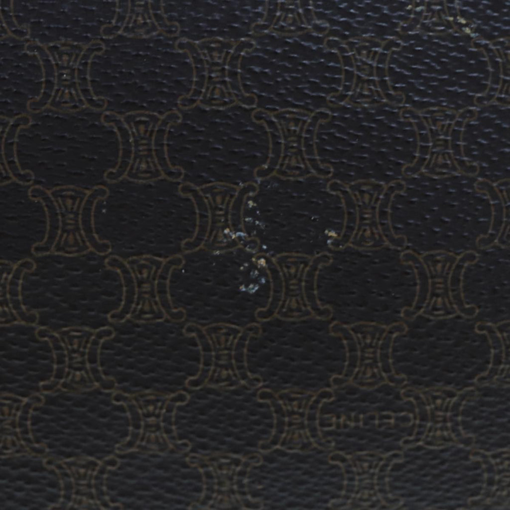 CELINE Macadam Canvas Boston Bag PVC Leather Brown  77390